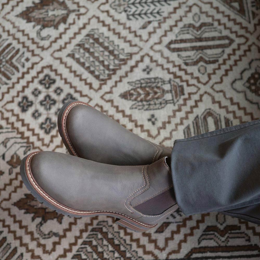 Dark Brown-Dockers Mens Ransom Rugged Lace-up Synthetic Leather Lugged Sole Chelsea Boot