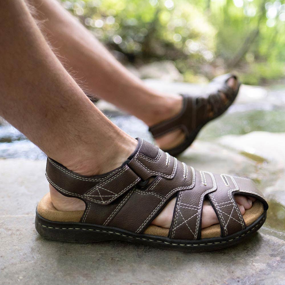 Black-Dockers Mens Searose Casual Comfort Outdoor Sport Fisherman Sandal Shoe