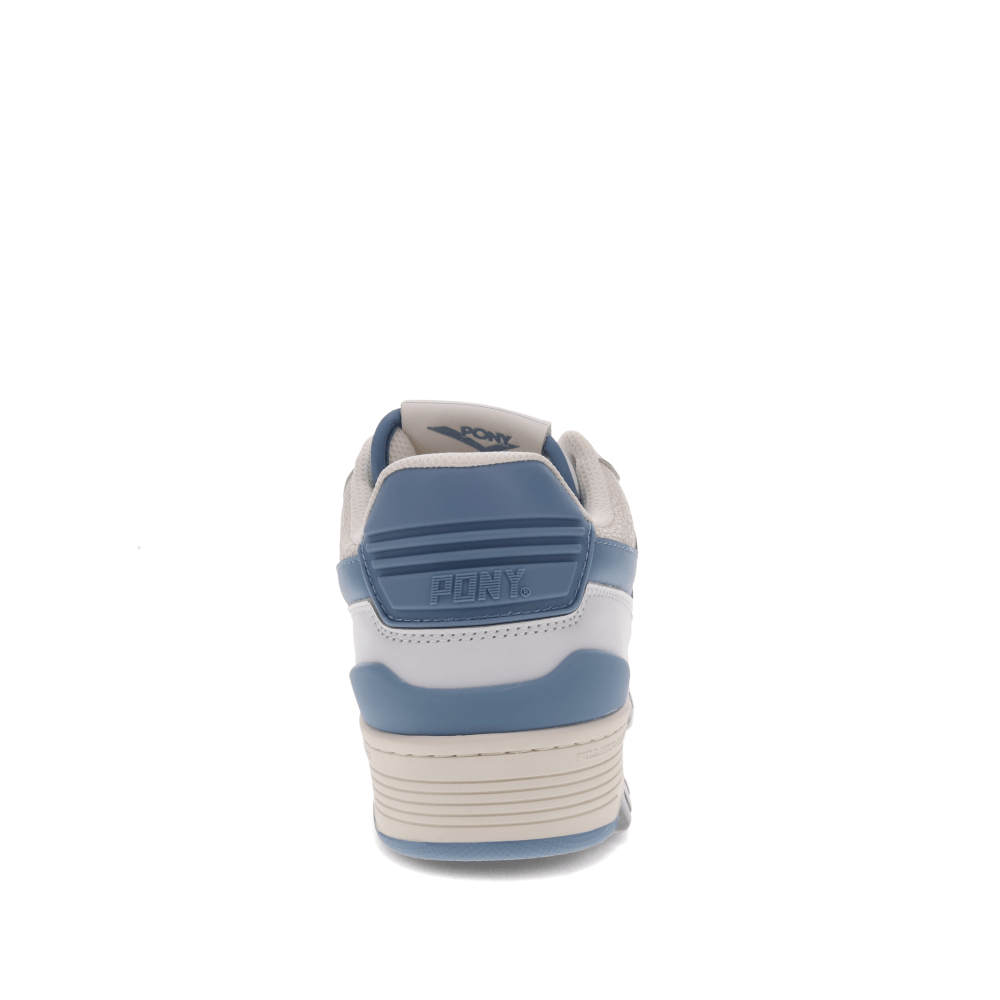 White/Blue/Shadow/Snow White-PONY Mens M100 Low Genuine Leather Premium Lace Up Athletic Sneaker Shoe