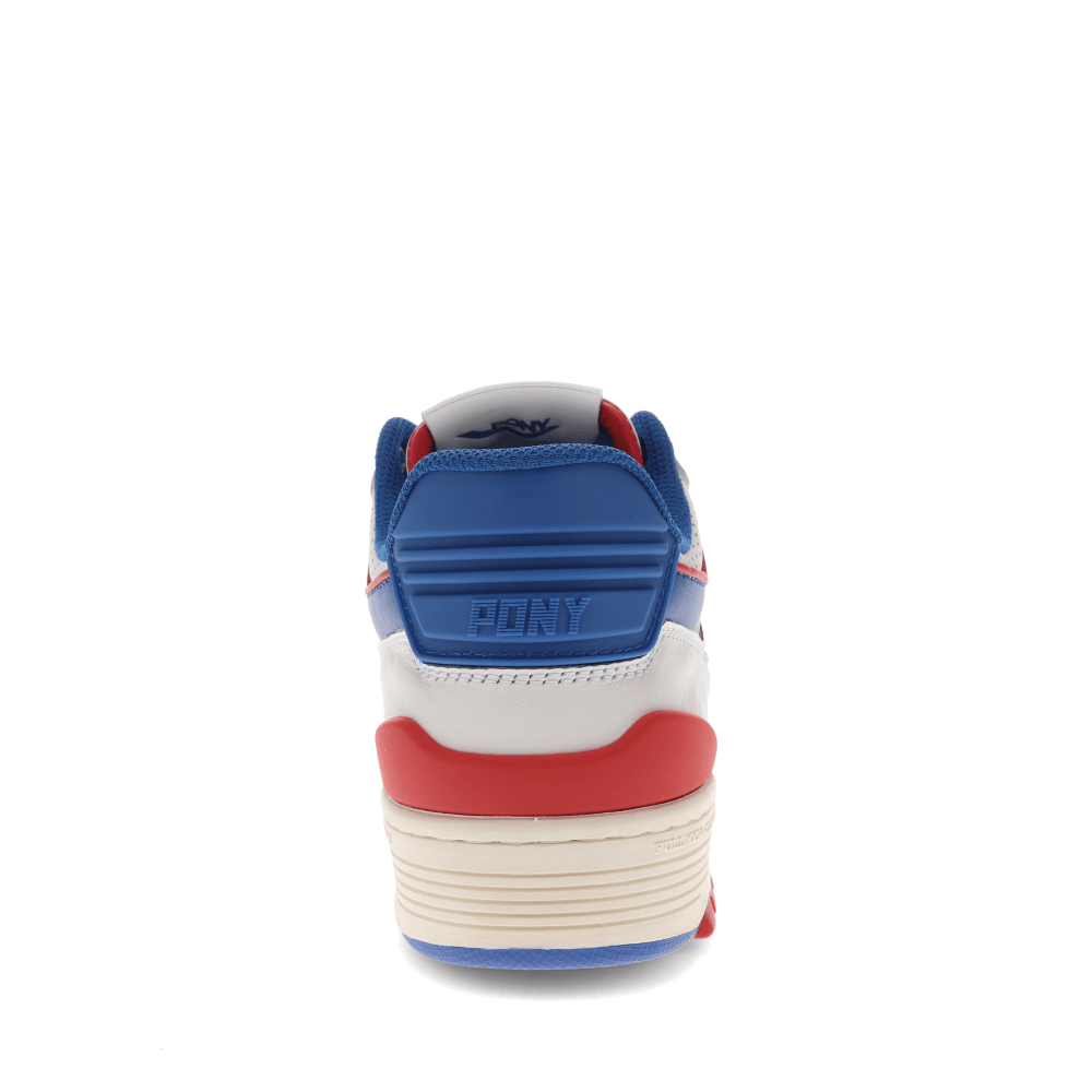 Snow White/Royal/Red-PONY Mens M100 Low Archive Genuine Leather Premium Lace Up Athletic Sneaker Shoe
