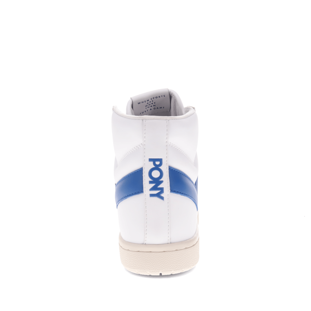 White/Blue/Off White-PONY Mens M-Pro High Genuine Leather and Suede Premium Lace Up Athletic Sneaker Shoe