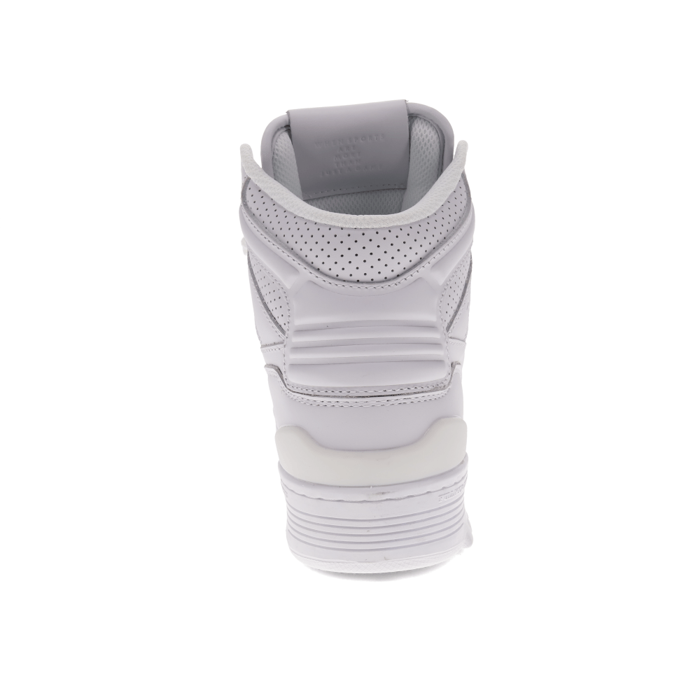 White-PONY Mens M100 Genuine Leather Premium Hightop Lace Up Athletic Sneaker Shoe