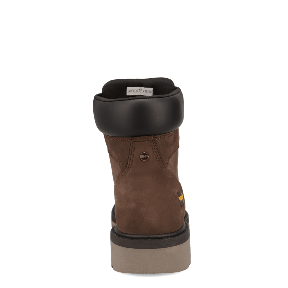 Dark Brown-WRANGLER Mens Angus Steel-Toe Lace-up Work Boot