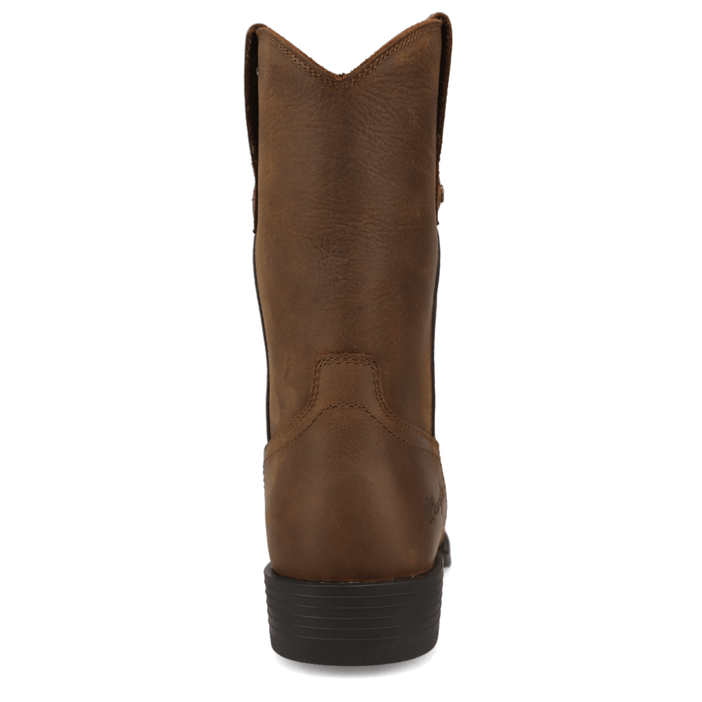 Tobacco-WRANGLER Mens Flint Leather Roper Western Work Boot