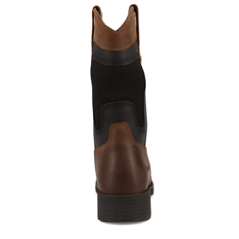 Brown/Black-WRANGLER Mens Stockton Vented Square-Toe Western Cowboy Boot