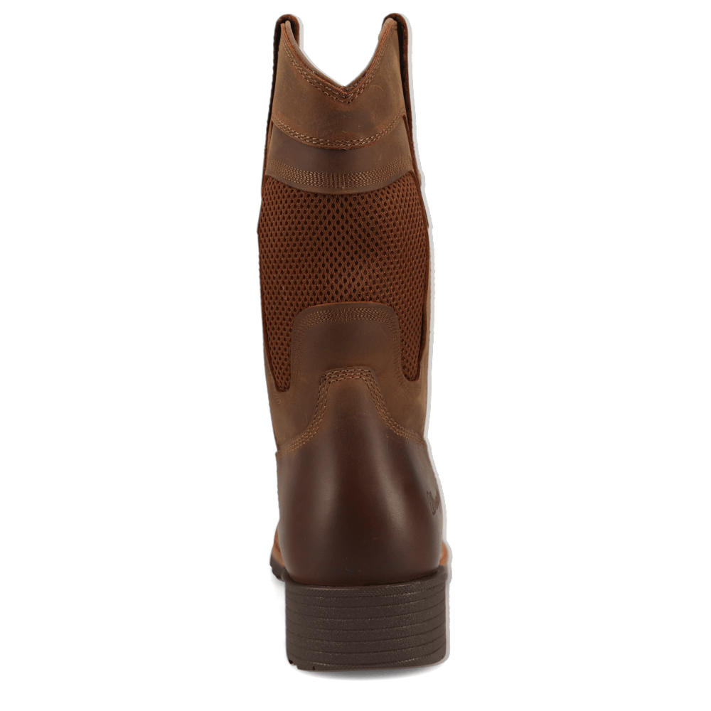 Bridle Brown-WRANGLER Mens Stockton Vented Square-Toe Western Cowboy Boot