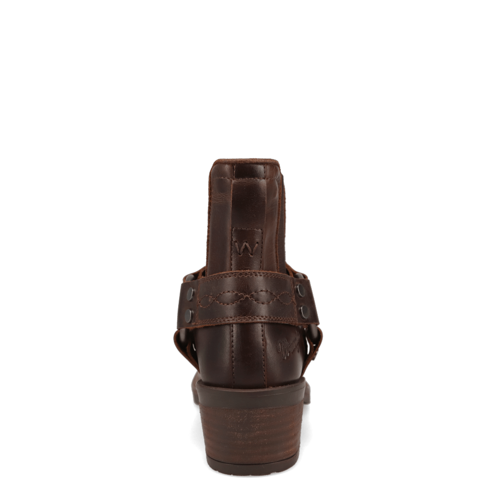 Bridle Brown-WRANGLER Womens Bethany Leather Harness Western Bootie