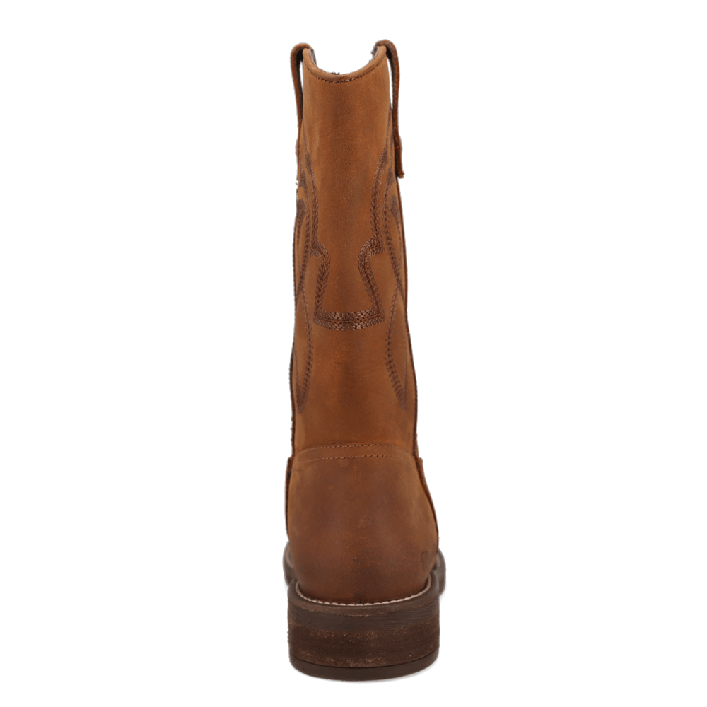 Bridle Brown-WRANGLER Womens Della Suede Round-Toe Western Cowboy Boot