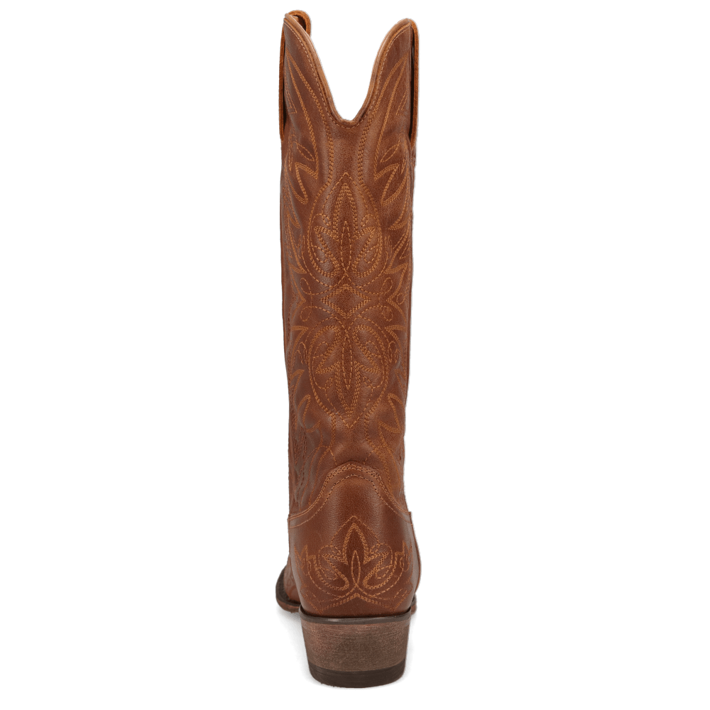 Saddle Tan-WRANGLER Womens Magnolia Leather Snip-Toe Western Cowboy Boot