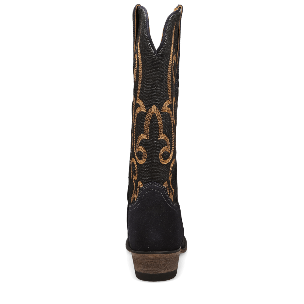 Midnight Denim/Indigo-WRANGLER Womens Mavis Denim Snip-Toe Western Cowboy Boot