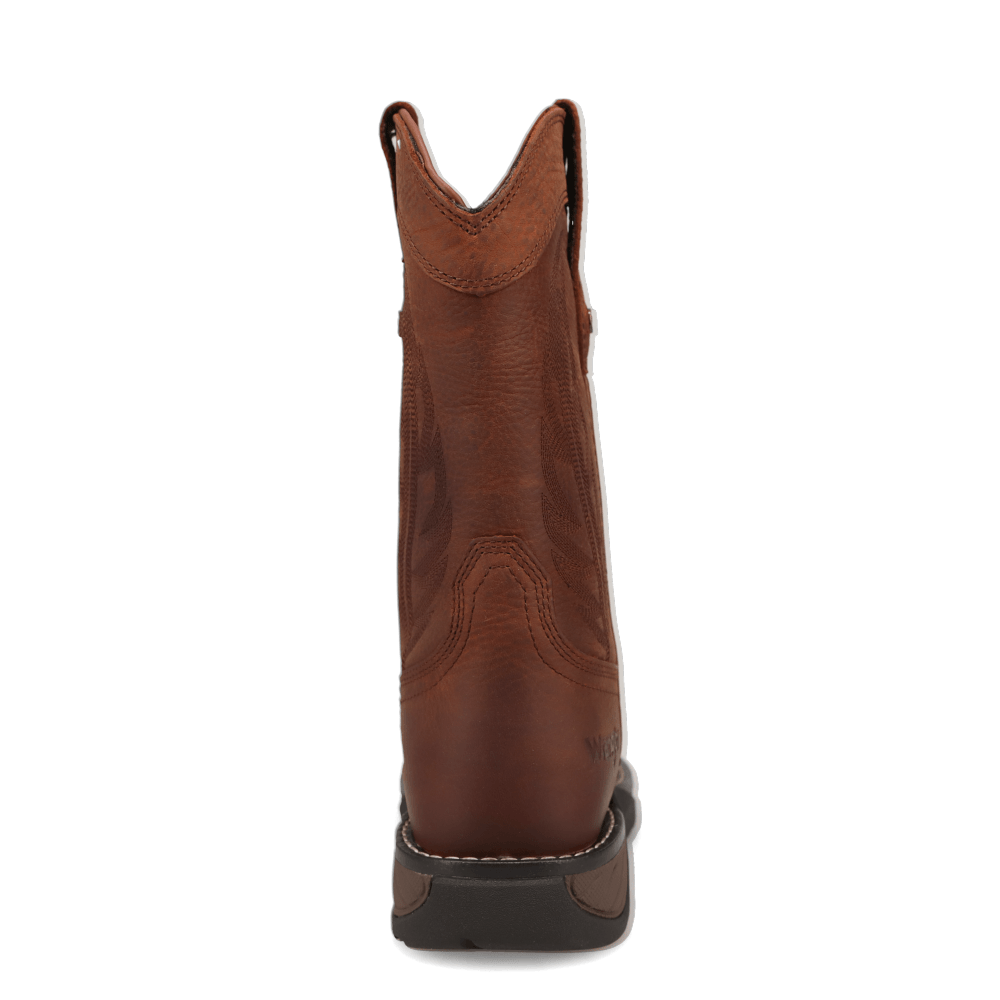 Red Brown-WRANGLER Womens Sable Steel-Toe Square Toe Work Boot