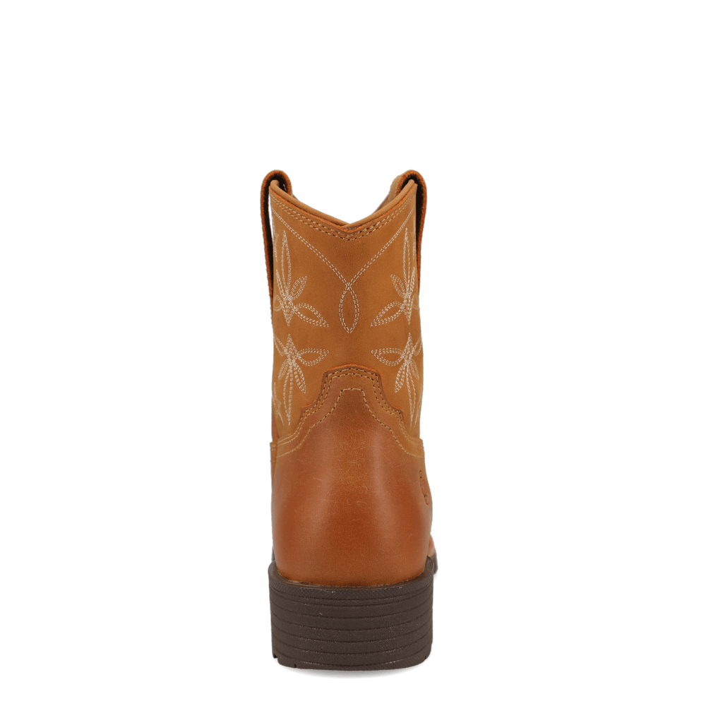 Tan-WRANGLER Womens Sallie Leather Square-Toe Western Cowboy Boot