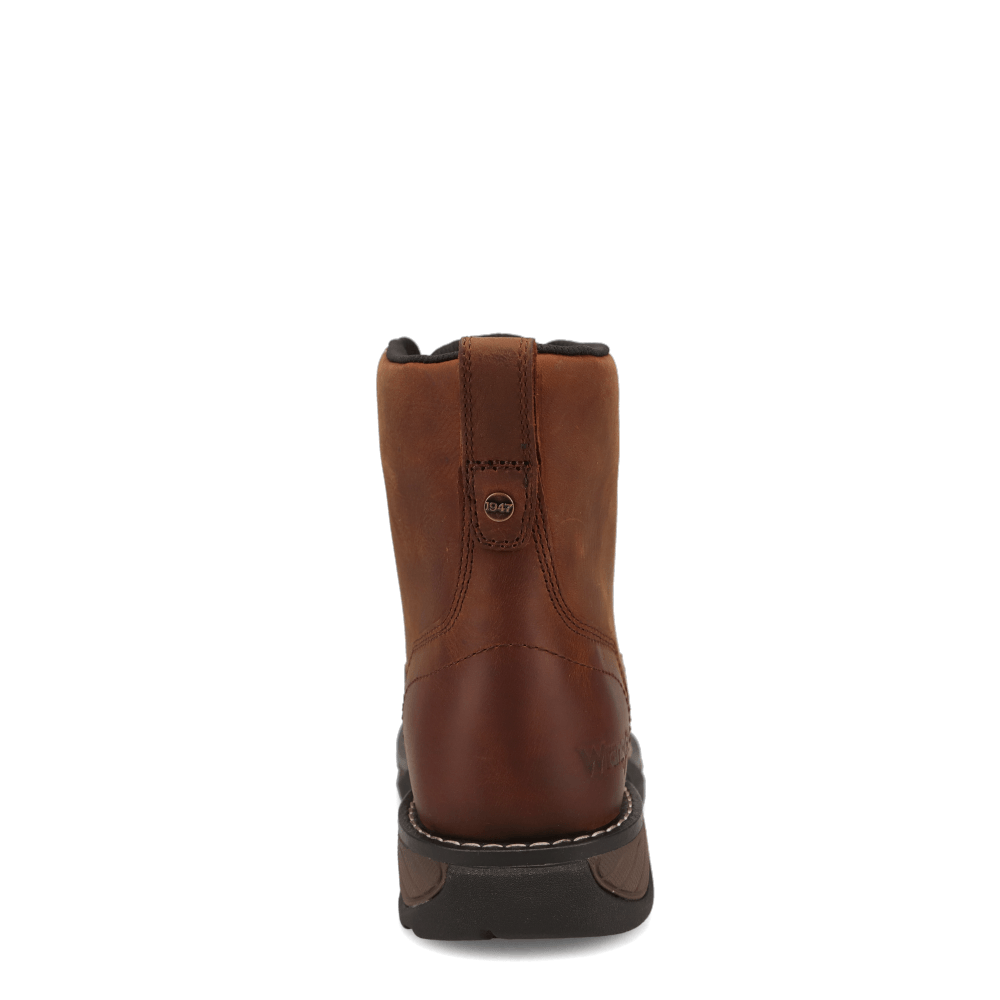 Red Brown-WRANGLER Womens Saylor Steel-Toe Lace-up Work Boot