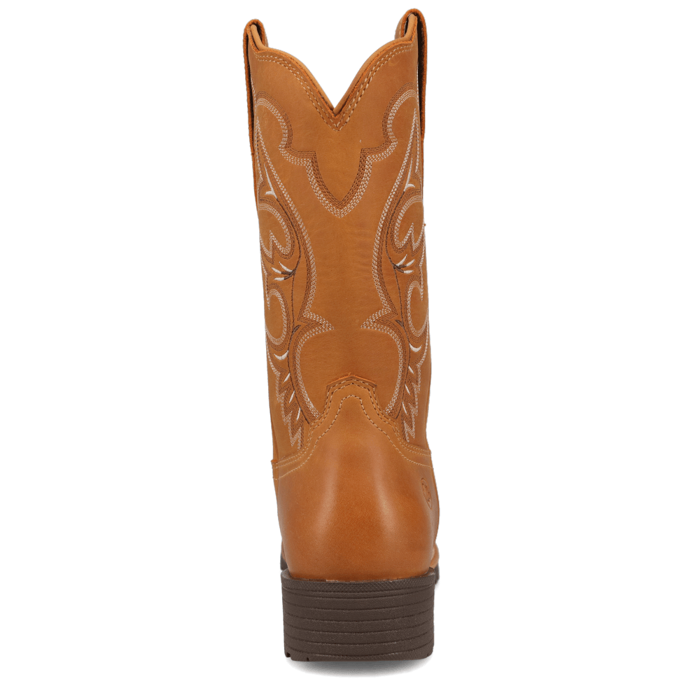 Tan-WRANGLER Womens Scarlet Leather Square-Toe Western Cowboy Boot