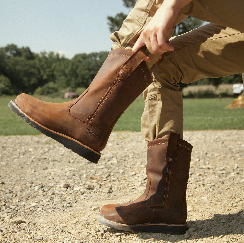 Saddle Tan-WRANGLER Womens Tanya Waterproof Wedge Work Boot